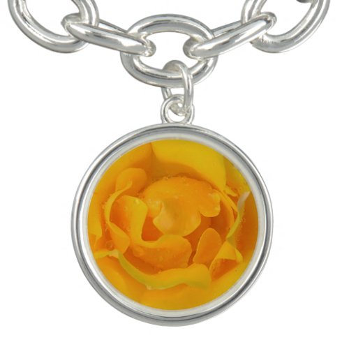 Romantic Yellow Rose Water Drops Bracelet