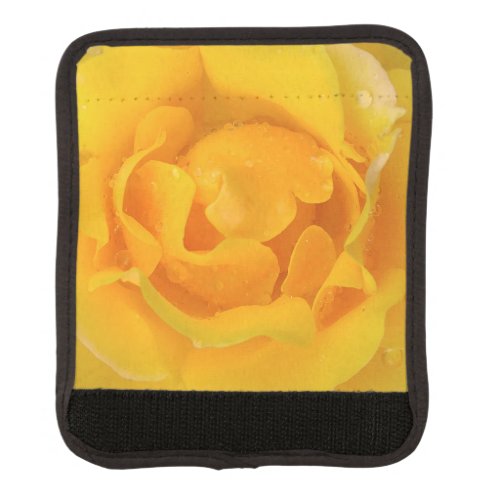 Romantic Yellow Rose Water Drops Luggage Handle Wrap