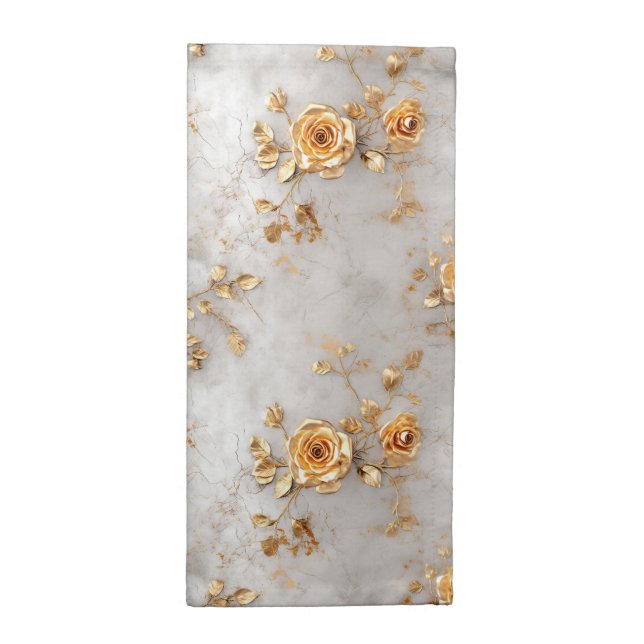 Romantic Yellow Roses Cloth Napkin (Half Fold)