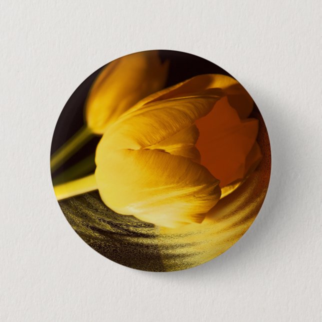 Romantic Yellow Tulip Button (Front)