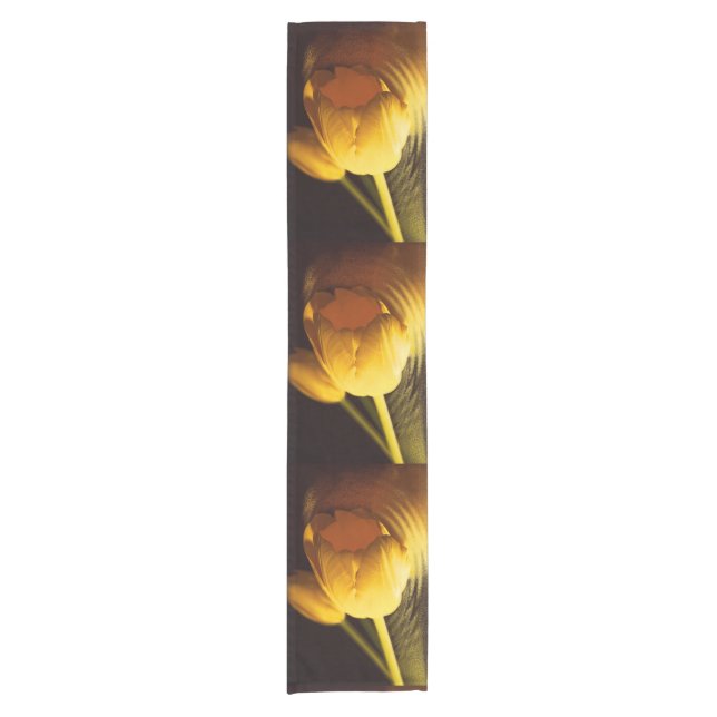 Romantic Yellow Tulip Short Table Runner (Front)