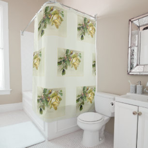 Romantic Yellow Vintage Roses Shower Curtain