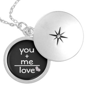 Romantic You +Me Equals Love Silver Plated Necklace