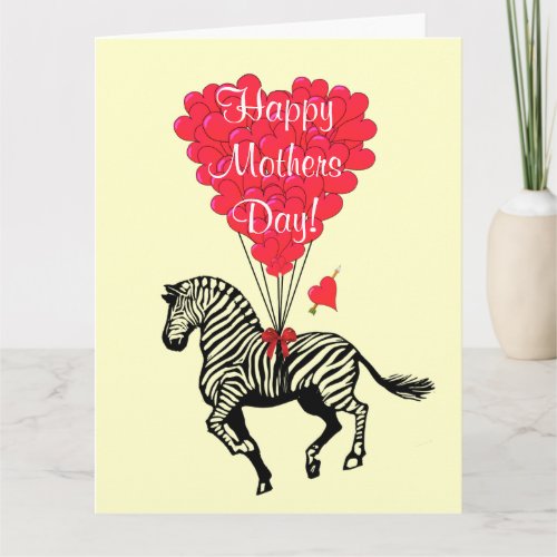 Romantic zebra mothers day card