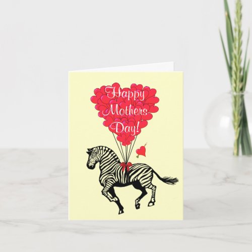 Romantic zebra mothers day card