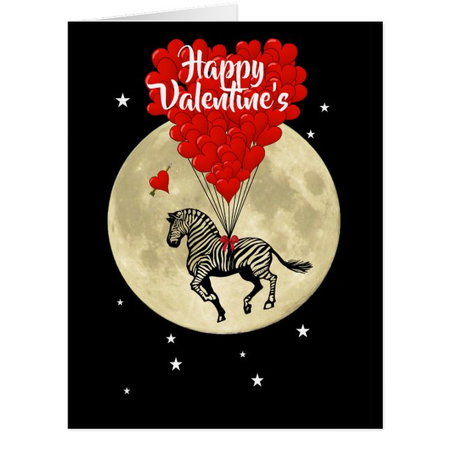 Romantic zebra valentines day cards (Front)