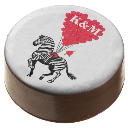 Romantic Zebra Valentines day Chocolate Dipped Oreo