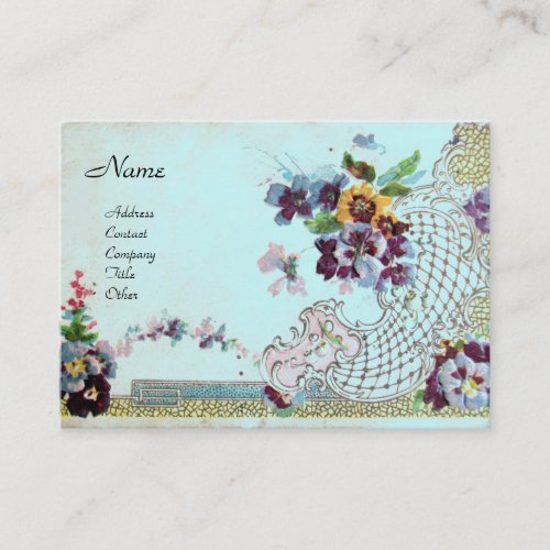 ROMANTICA 2 Beautiful Pansies in Blue Business Card