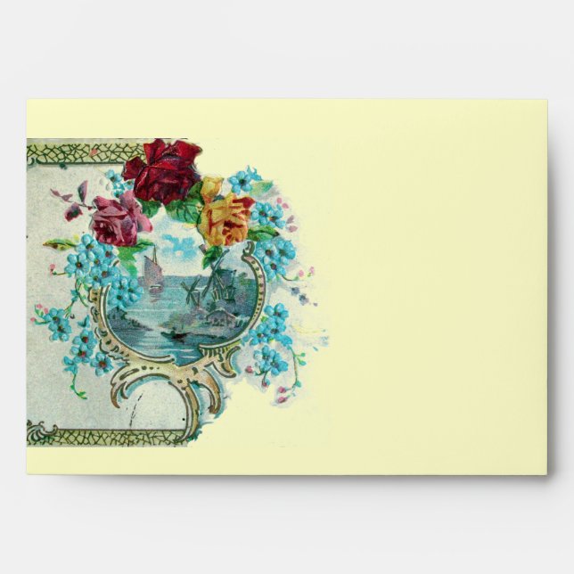 ROMANTICA 3 pink blue red cream Envelope (Front)