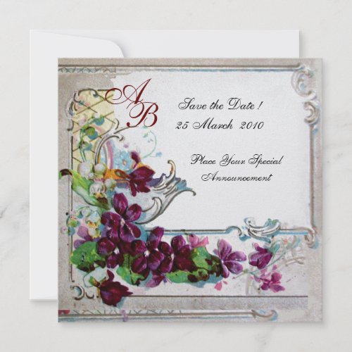 ROMANTICA  4 MONOGRAM 2ice metallic paper Invitation