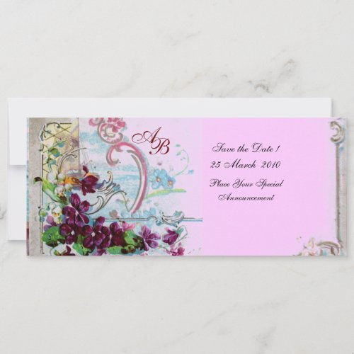 ROMANTICA  4 MONOGRAM Pink Invitation