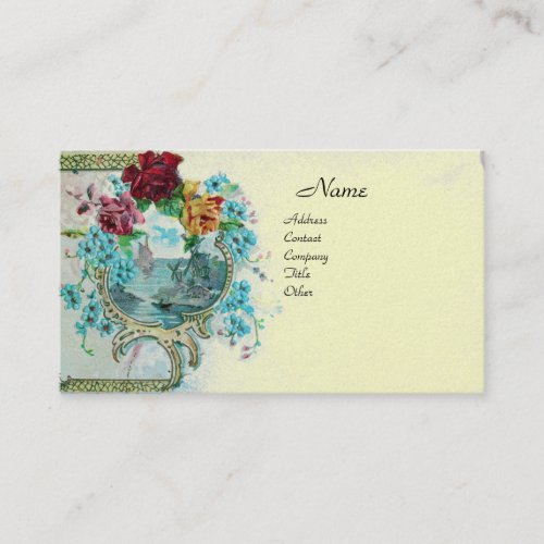 ROMANTICA Antique Flowers RosesFloral Cream Pearl Business Card
