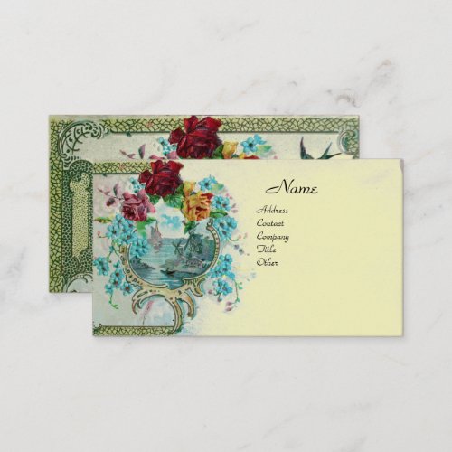 ROMANTICA Antique Flowers RosesFloral Kraft Paper Business Card
