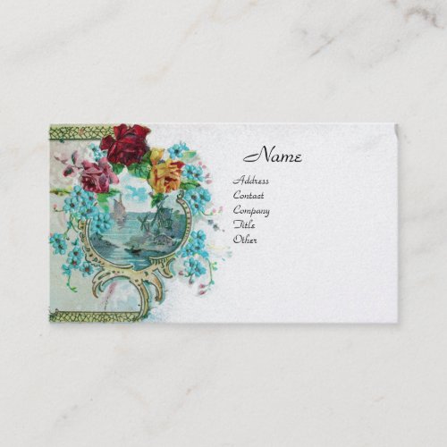 ROMANTICA Antique Flowers RosesFloral White Pearl Business Card