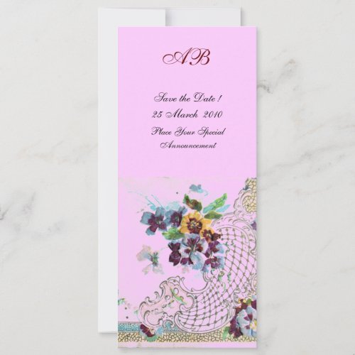 ROMANTİCA Blue Pink Lilac Floral Wedding Programme Invitation