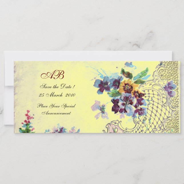 ROMANTİCA Blue Yellow Floral Wedding Programme Invitation (Front)