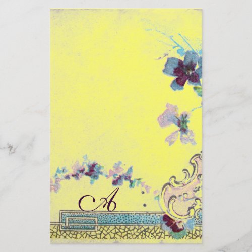 ROMANTİCA Bright Yellow Wedding Floral Monogram Stationery