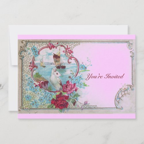 ROMANTICAElegant Classy Wedding Party pink blue Invitation