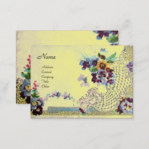 ROMANTICA Elegant Floral BasketPansies Yellow Business Card