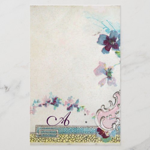 ROMANTİCA Elegant Wedding FloralPansies Monogram Stationery