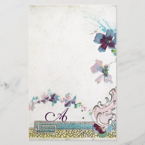 ROMANTİCA Elegant Wedding FlowersPansies Monogram Stationery