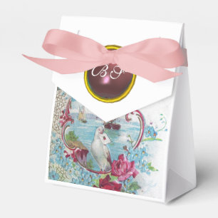 ROMANTICA ELEGANT WEDDING PINK GEM MONOGRAM White Favor Boxes