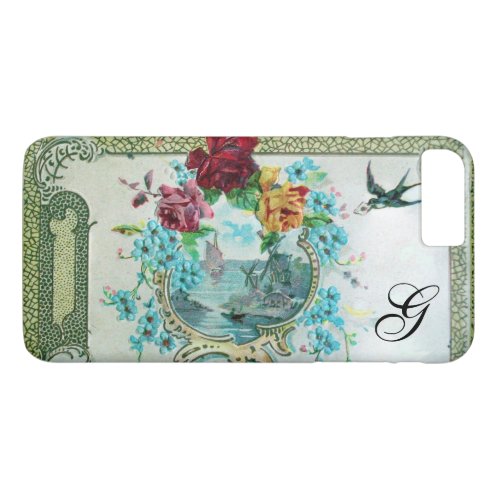 ROMANTICA FLORAL MONOGRAM ROSES AND FLYING BIRD iPhone 8 PLUS7 PLUS CASE