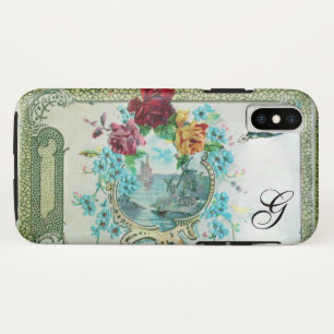 ROMANTICA FLORAL MONOGRAM ROSES AND FLYING BIRD iPhone XS CASE