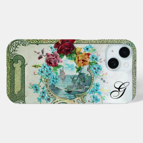 ROMANTICA FLORAL MONOGRAM ROSES AND FLYING BIRD iPhone 15 CASE