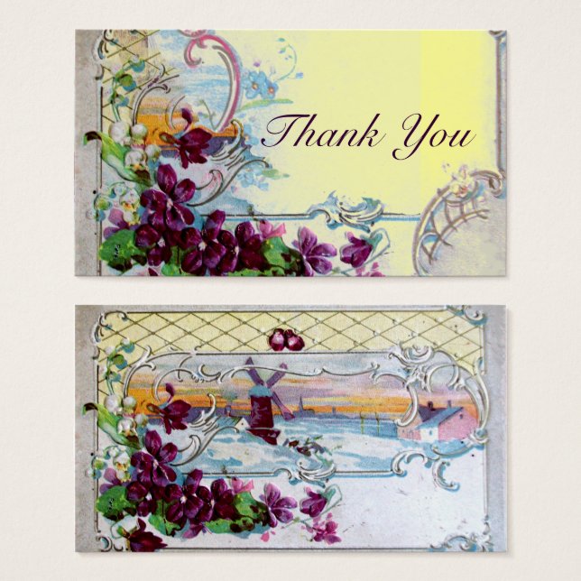 ROMANTICA Floral Rustic Wedding Favor ,Thank You (Front & Back)