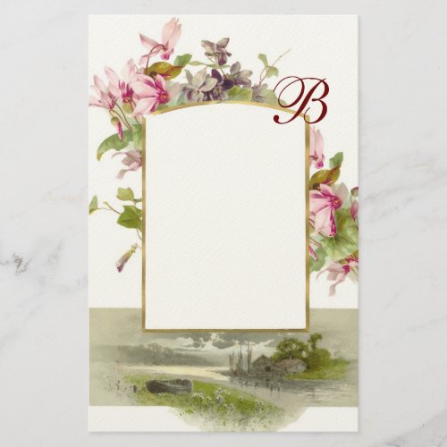 ROMANTİCA MONOGRAM  CYCLAMENSpink green cream Stationery