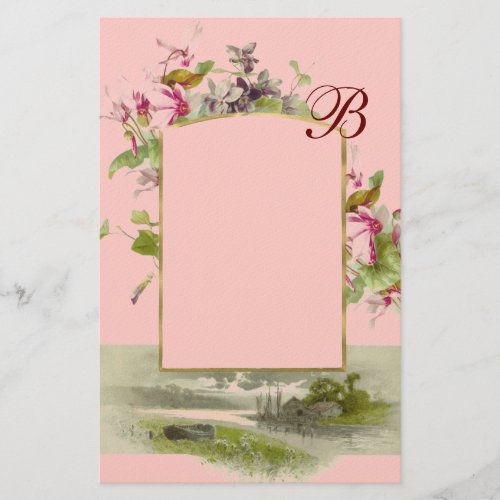 ROMANTİCA MONOGRAM  CYCLAMENSpink green Stationery