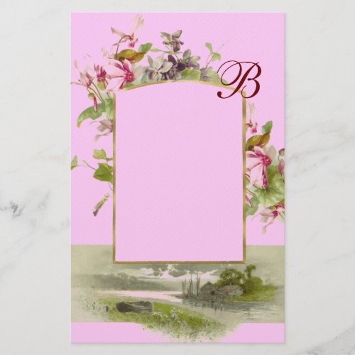 ROMANTİCA MONOGRAM  CYCLAMENSpink green Stationery