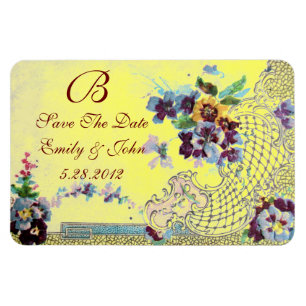 ROMANTİCA  MONOGRAM ,Save The Date Magnet