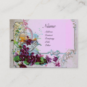 ROMANTICA Pansies,Violets,Winter Floral Basket Business Card