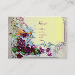 ROMANTICA Pansies,Violets,Winter Floral Basket Business Card
