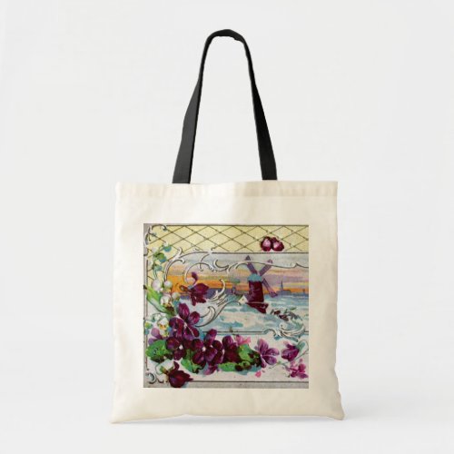 ROMANTICA PansiesVioletsWinter Floral Tote Bag