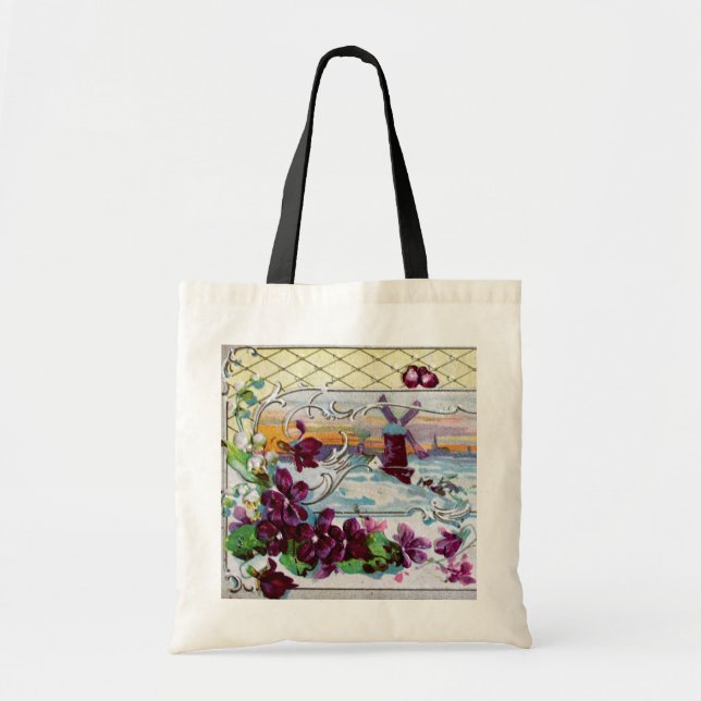 ROMANTICA Pansies,Violets,Winter Floral Tote Bag (Front)