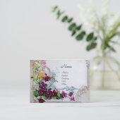 ROMANTICA Pansies,Violets,Winter Floral White Business Card (Standing Front)