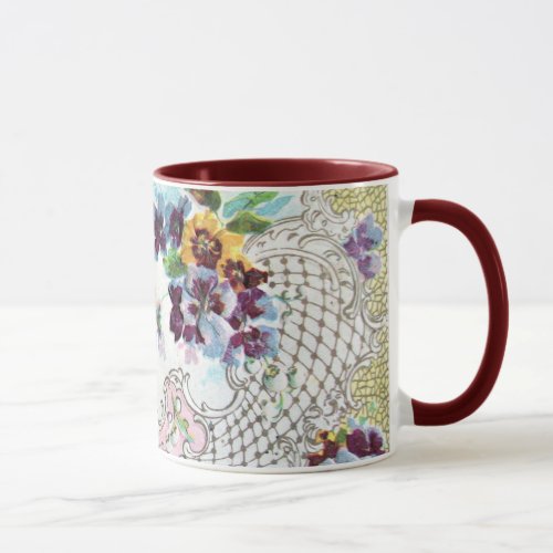 ROMANTICA Pink Blue White Wedding Floral Mug