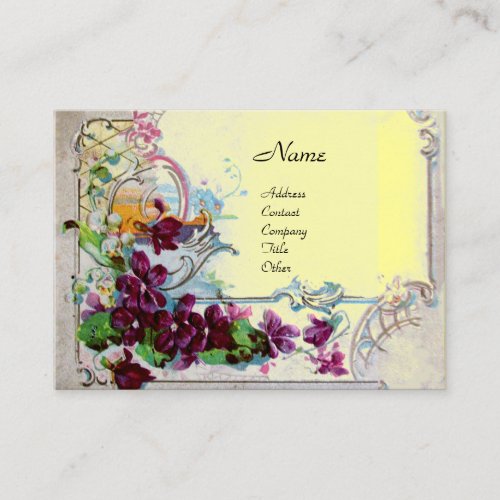 ROMANTICAROSESBLUE FLOWERSPANSIES Yellow Floral Business Card