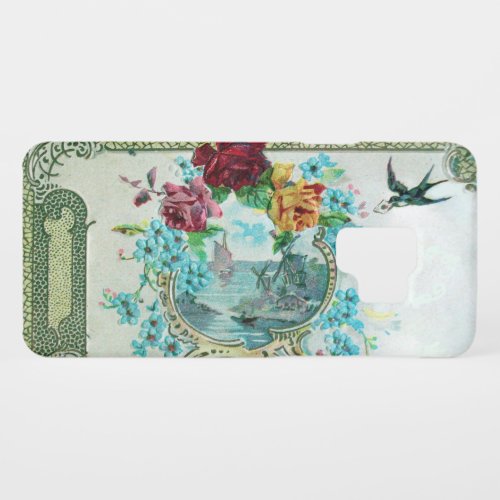 ROMANTICA  ROSES BLUE FLOWERS WITH BIRD white Case_Mate Samsung Galaxy S9 Case