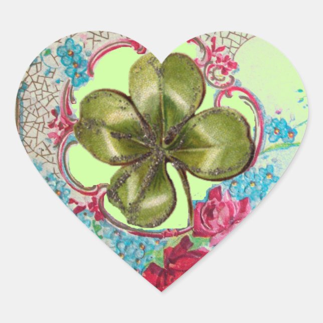 ROMANTICA / ST.PATRICK'S SHAMROCK HEART HEART STICKER (Front)