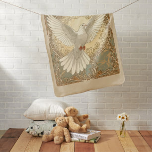 Romantically Nostalgic Peace Dove Baby Blanket