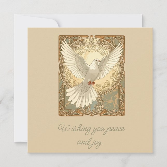 Romantically Nostalgic Peace Dove Greeting Card (Front)