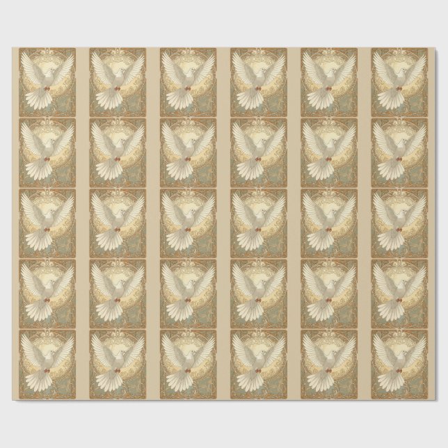 Romantically Nostalgic Peace Dove  Wrapping Paper (Flat)