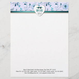 RomanticCharm Vintage Floral Wedding Invitation Letterhead