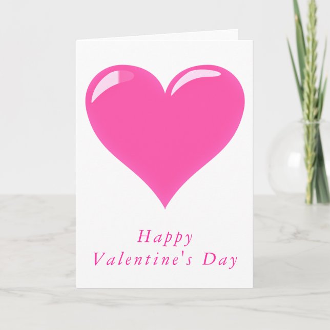RomanticValentine's Day Card Pink Heart - Love (Front)