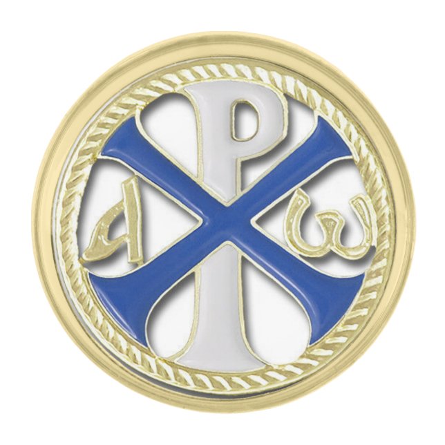 Romanus Pinus Christogrammae (Chi-Rho)  Gold Finish Lapel Pin (Front)