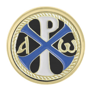 Romanus Pinus Christogrammae (Chi-Rho) Gold Finish Lapel Pin